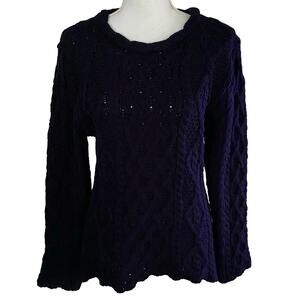 Peregrine Size S 100% Wool Sweater Navy Blue Made in England